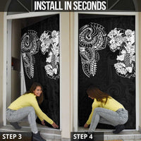 Japanese Irezumi and Hawaiian Polynesian Art Tattoo Door Cover Black Color - Polynesian Pride