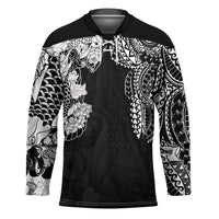 Japanese Irezumi and Hawaiian Polynesian Art Tattoo Hockey Jersey Black Color LT03 Unisex Black - Polynesian Pride