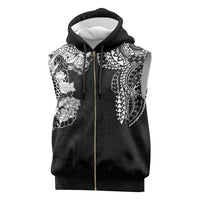 Japanese Irezumi and Hawaiian Polynesian Art Tattoo Sleeveless Zip Hoodie Black Color LT03 Black - Polynesian Pride