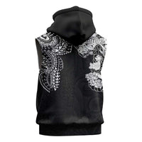 Japanese Irezumi and Hawaiian Polynesian Art Tattoo Sleeveless Zip Hoodie Black Color - Polynesian Pride