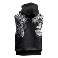 Japanese Irezumi and Hawaiian Polynesian Art Tattoo Sleeveless Zip Hoodie Black Color LT03 - Polynesian Pride