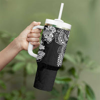 Japanese Irezumi and Hawaiian Polynesian Art Tattoo Tumbler With Handle Black Color - Polynesian Pride