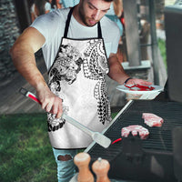 Japanese Irezumi and Hawaiian Polynesian Art Tattoo Apron White Color - Polynesian Pride