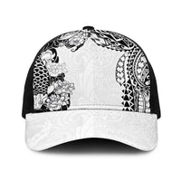Japanese Irezumi and Hawaiian Polynesian Art Tattoo Baseball Net Cap White Color LT03 One Size Black White - Polynesian Pride