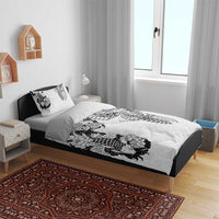 Japanese Irezumi and Hawaiian Polynesian Art Tattoo Bedding Set White Color - Polynesian Pride