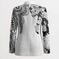Japanese Irezumi and Hawaiian Polynesian Art Tattoo Blazer White Color - Polynesian Pride