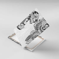 Japanese Irezumi and Hawaiian Polynesian Art Tattoo Canvas Wall Art White Color - Polynesian Pride