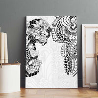 Japanese Irezumi and Hawaiian Polynesian Art Tattoo Canvas Wall Art White Color - Polynesian Pride