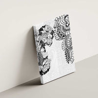 Japanese Irezumi and Hawaiian Polynesian Art Tattoo Canvas Wall Art White Color - Polynesian Pride