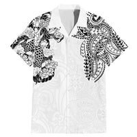 Japanese Irezumi and Hawaiian Polynesian Art Tattoo Family Matching Mermaid Dress and Hawaiian Shirt White Color - Polynesian Pride