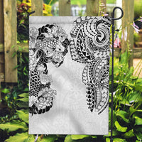 Japanese Irezumi and Hawaiian Polynesian Art Tattoo Garden Flag White Color - Polynesian Pride