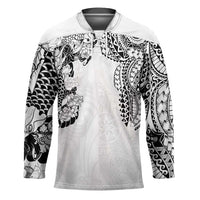 Japanese Irezumi and Hawaiian Polynesian Art Tattoo Hockey Jersey White Color - Polynesian Pride