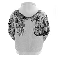 Japanese Irezumi and Hawaiian Polynesian Art Tattoo Hoodie White Color - Polynesian Pride