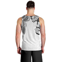 Japanese Irezumi and Hawaiian Polynesian Art Tattoo Men Tank Top White Color - Polynesian Pride