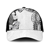 Japanese Irezumi and Hawaiian Polynesian Art Tattoo Mesh Trucker Cap White Color LT03 One Size Black White - Polynesian Pride
