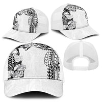 Japanese Irezumi and Hawaiian Polynesian Art Tattoo Mesh Trucker Cap White Color LT03 - Polynesian Pride
