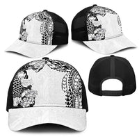 Japanese Irezumi and Hawaiian Polynesian Art Tattoo Mesh Trucker Cap White Color LT03 - Polynesian Pride