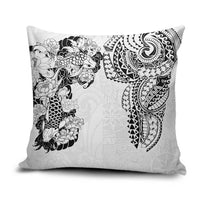 Japanese Irezumi and Hawaiian Polynesian Art Tattoo Pillow Cover White Color LT03 White - Polynesian Pride