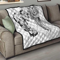 Japanese Irezumi and Hawaiian Polynesian Art Tattoo Quilt White Color - Polynesian Pride