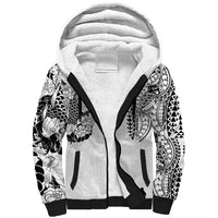 Japanese Irezumi and Hawaiian Polynesian Art Tattoo Sherpa Hoodie White Color - Polynesian Pride