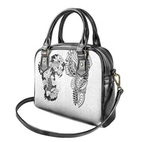 Japanese Irezumi and Hawaiian Polynesian Art Tattoo Shoulder Handbag White Color - Polynesian Pride