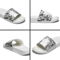 Japanese Irezumi and Hawaiian Polynesian Art Tattoo Slide Sandals White Color - Polynesian Pride