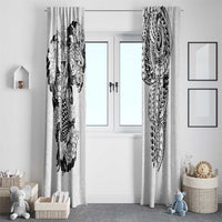Japanese Irezumi and Hawaiian Polynesian Art Tattoo Window Curtain White Color - Polynesian Pride