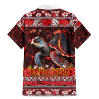 Hawaii KaʻUla Wena Volcano Turtle Family Matching Mermaid Dress and Hawaiian Shirt Lava and Tropical Plants Tribal Pattern