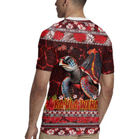 Hawaii KaʻUla Wena Volcano Turtle Rugby Jersey Lava and Tropical Plants Tribal Pattern