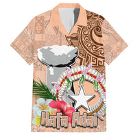Northern Mariana Islands Hafa Adai Latte Stone Hawaiian Shirt Peach Fuzz Color LT03 Peach Fuzz Color - Polynesian Pride