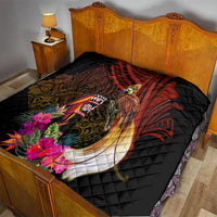 Papua New Guinea Bird-of-Paradise Quilt Hibiscus and Kundu Drum Tribal Pattern LT03 - Polynesian Pride