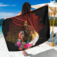Papua New Guinea Bird-of-Paradise Sarong Hibiscus and Kundu Drum Tribal Pattern LT03 One Size 44 x 66 inches Yellow - Polynesian Pride