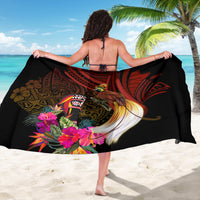 Papua New Guinea Bird-of-Paradise Sarong Hibiscus and Kundu Drum Tribal Pattern LT03 - Polynesian Pride