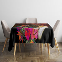 Papua New Guinea Bird-of-Paradise Tablecloth Hibiscus and Kundu Drum Tribal Pattern LT03 - Polynesian Pride