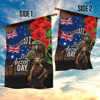 New Zealand and Australia ANZAC Day Garden Flag National Flag mix Kiwi Bird and Kangaroo Soldier Style