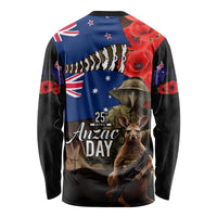 New Zealand and Australia ANZAC Day Long Sleeve Shirt National Flag mix Kiwi Bird and Kangaroo Soldier Style LT03 - Polynesian Pride