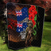 New Zealand and Australia ANZAC Day Quilt National Flag mix Kiwi Bird and Kangaroo Soldier Style