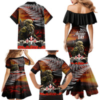 New Zealand ANZAC Day Family Matching Mermaid Dress and Hawaiian Shirt The Ode of Remembrance and Silver Fern LT03 - Polynesian Pride