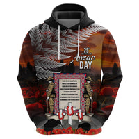 New Zealand ANZAC Day Hoodie The Ode of Remembrance and Silver Fern LT03 - Polynesian Pride
