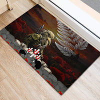 New Zealand ANZAC Day Rubber Doormat The Ode of Remembrance and Silver Fern