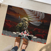 New Zealand ANZAC Day Rubber Doormat The Ode of Remembrance and Silver Fern