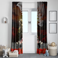 New Zealand ANZAC Day Window Curtain The Ode of Remembrance and Silver Fern