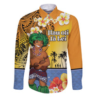 Happy Lei Day Family Matching Long Sleeve Bodycon Dress and Hawaiian Shirt Hula Male Dancer Polynesian Flower Kakau Pattern