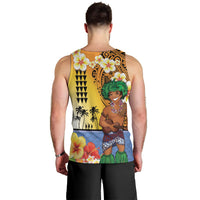 Happy Lei Day Men Tank Top Hula Male Dancer Polynesian Flower Kakau Pattern