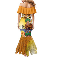 Happy Lei Day Mermaid Dress Hula Male Dancer Polynesian Flower Kakau Pattern LT03 - Polynesian Pride