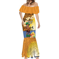 Happy Lei Day Mermaid Dress Hula Male Dancer Polynesian Flower Kakau Pattern LT03 - Polynesian Pride