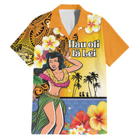 Happy Lei Day Family Matching Mermaid Dress and Hawaiian Shirt Hula Girl Polynesian Flower Kakau Pattern