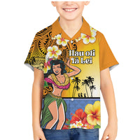 Happy Lei Day Family Matching Mermaid Dress and Hawaiian Shirt Hula Girl Polynesian Flower Kakau Pattern