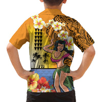 Happy Lei Day Family Matching Tank Maxi Dress and Hawaiian Shirt Hula Girl Polynesian Flower Kakau Pattern