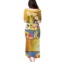 Happy Lei Day Puletasi Hula Girl Polynesian Flower Kakau Pattern LT03 - Polynesian Pride